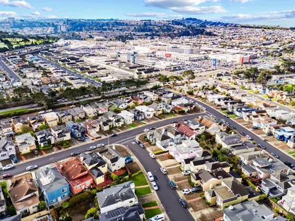 an aerial view of a city