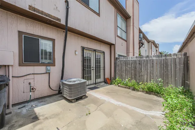a view of a back door of the house