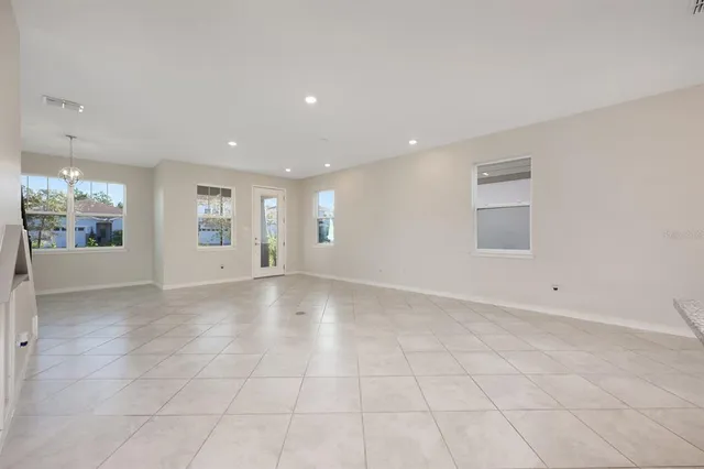 a view of bathroom with sink and mirror