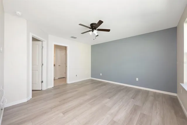 a view of a room with racks on the wall