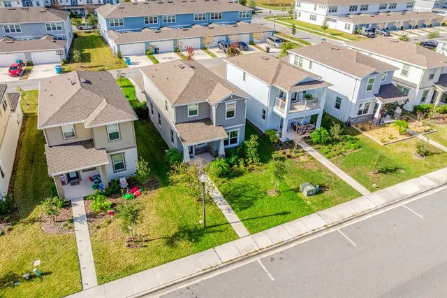 an aerial view of a city