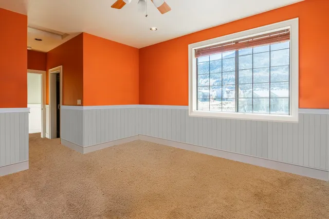 an empty room with windows