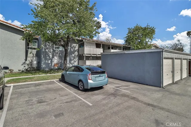 a car parked in front of a house