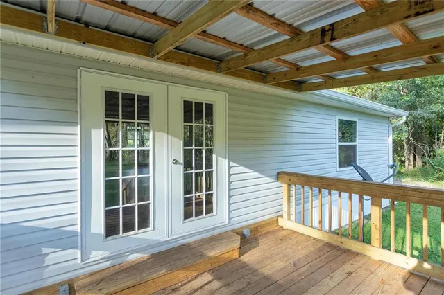 a view of a house with wooden floor