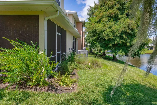 a view of a backyard with plants