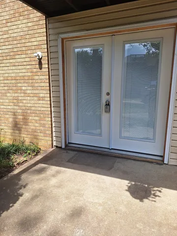 a view of a door of a house
