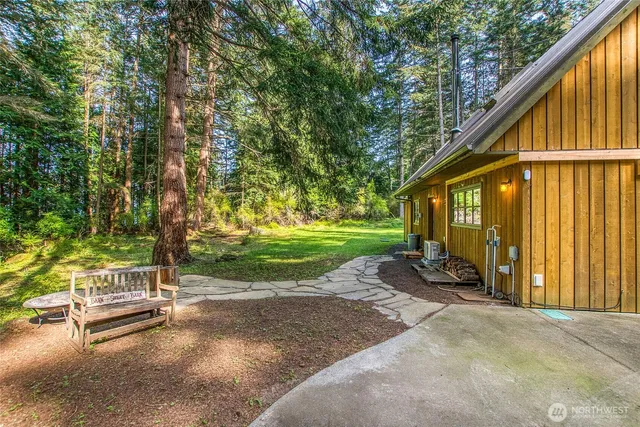 a view of an empty room with stairs