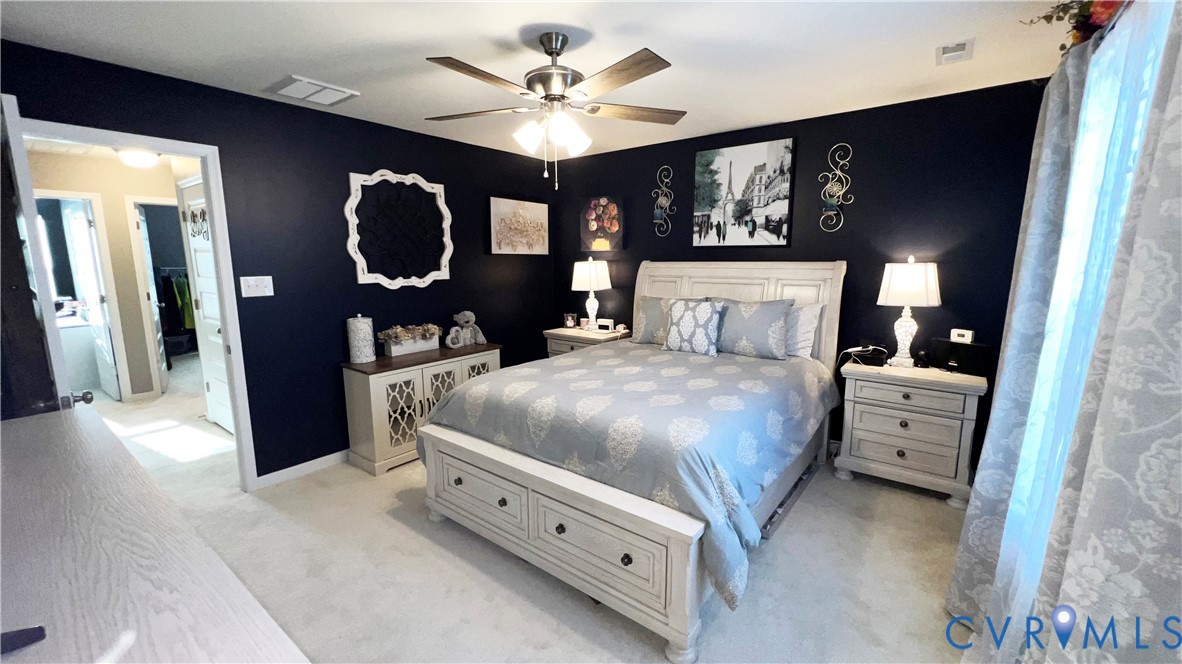 223 Whiteside Road Sandston, VA 23150 - Photo 10 of 12 Bedroom with light carpet and a ceiling fan