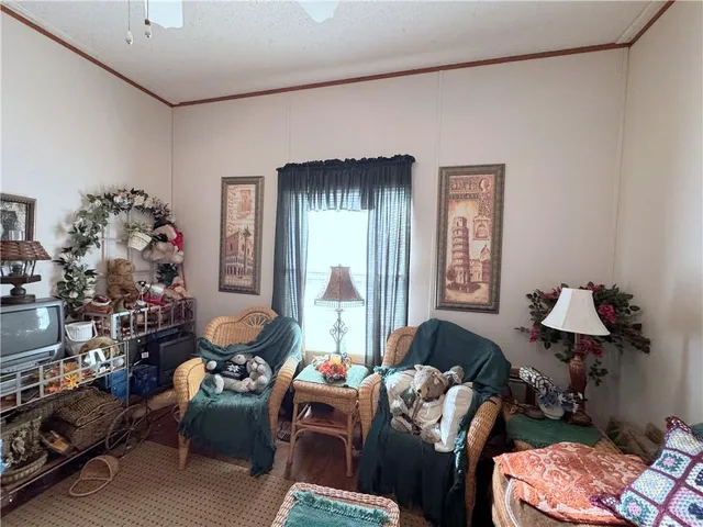 a view of a room with a door