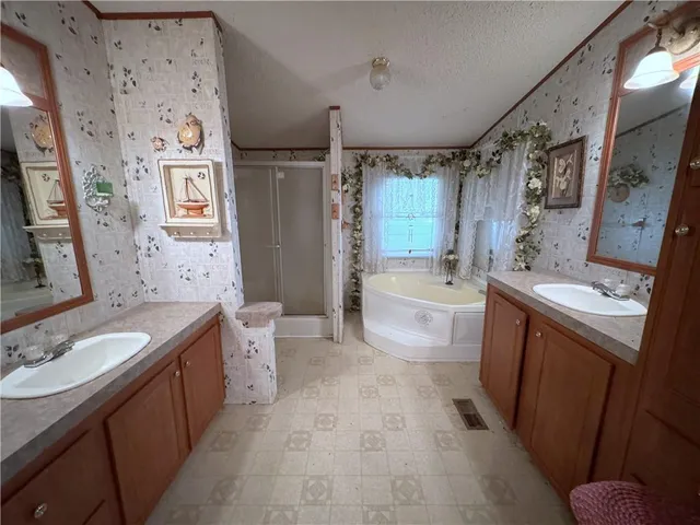 a bathroom with a sink and a bathtub