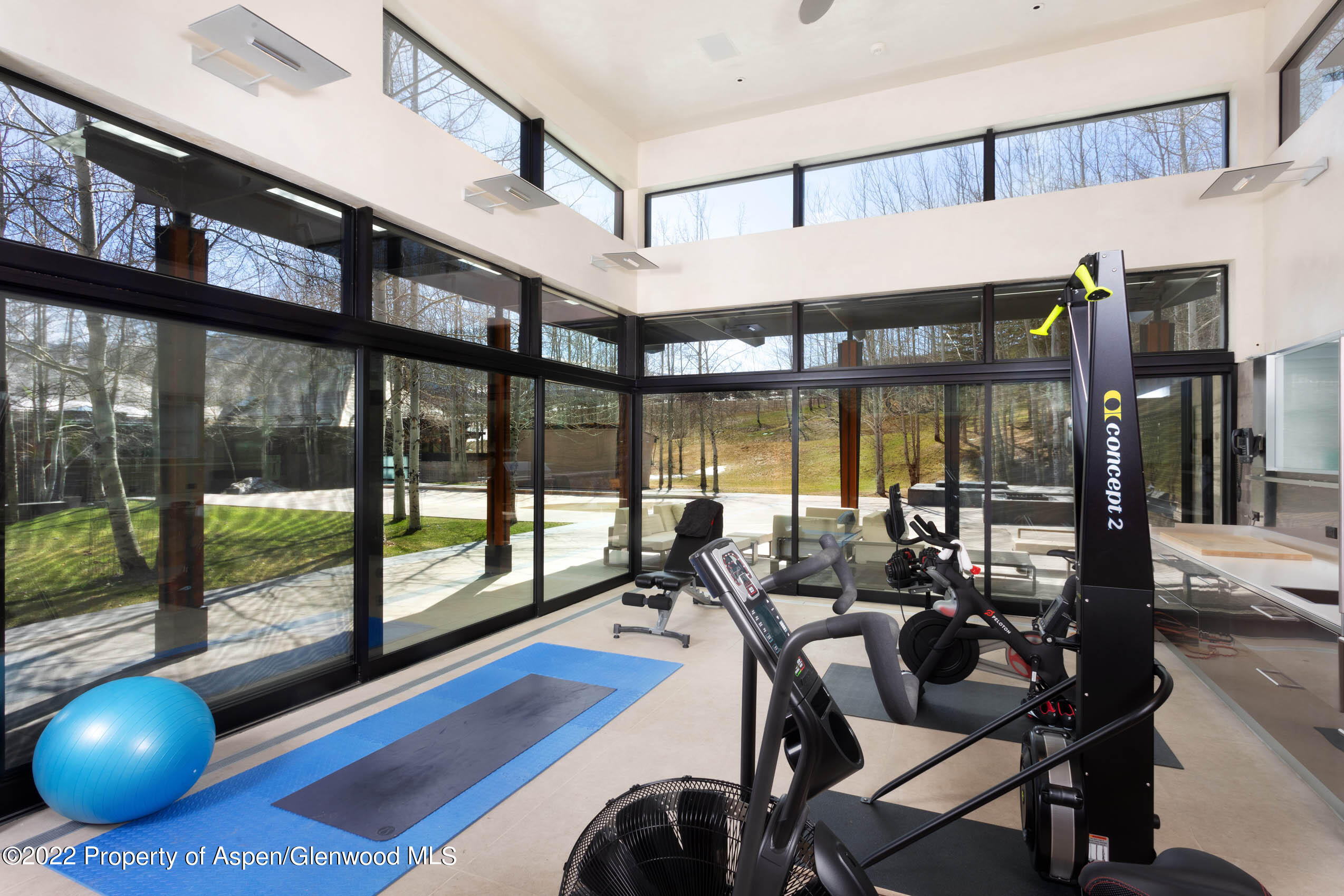 600 Owl Creek Ranch Road Aspen, CO 81611 - Photo 28 of 84 a living room with furniture and a floor to ceiling window
