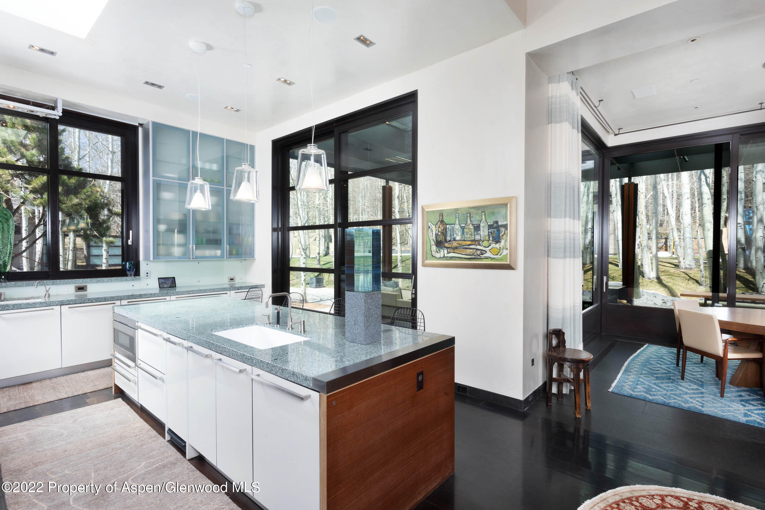 600 Owl Creek Ranch Road Aspen, CO 81611 - Photo 47 of 84 a living room with stainless steel appliances granite countertop furniture a couch and a large window