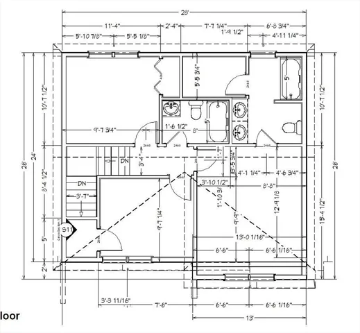 a view of a white house with a yard covered in snow
