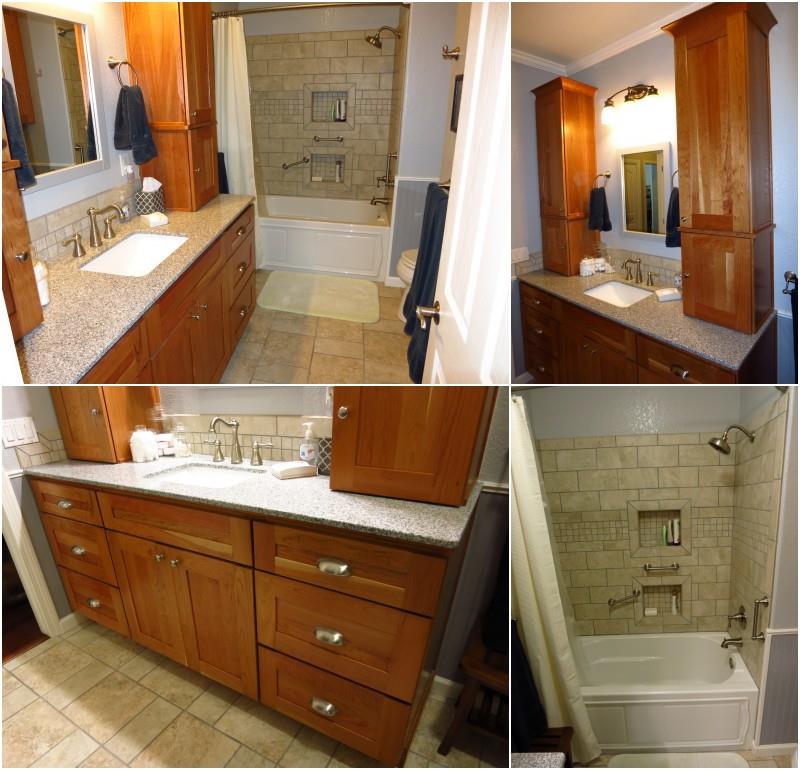 1847 Tartan Road Turlock, CA 95382 - Photo 29 of 37 a bathroom with a double vanity sink a mirror and a bathtub