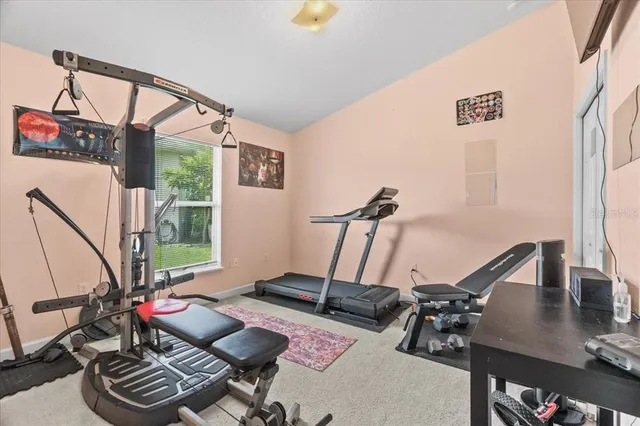 a room with furniture and a window