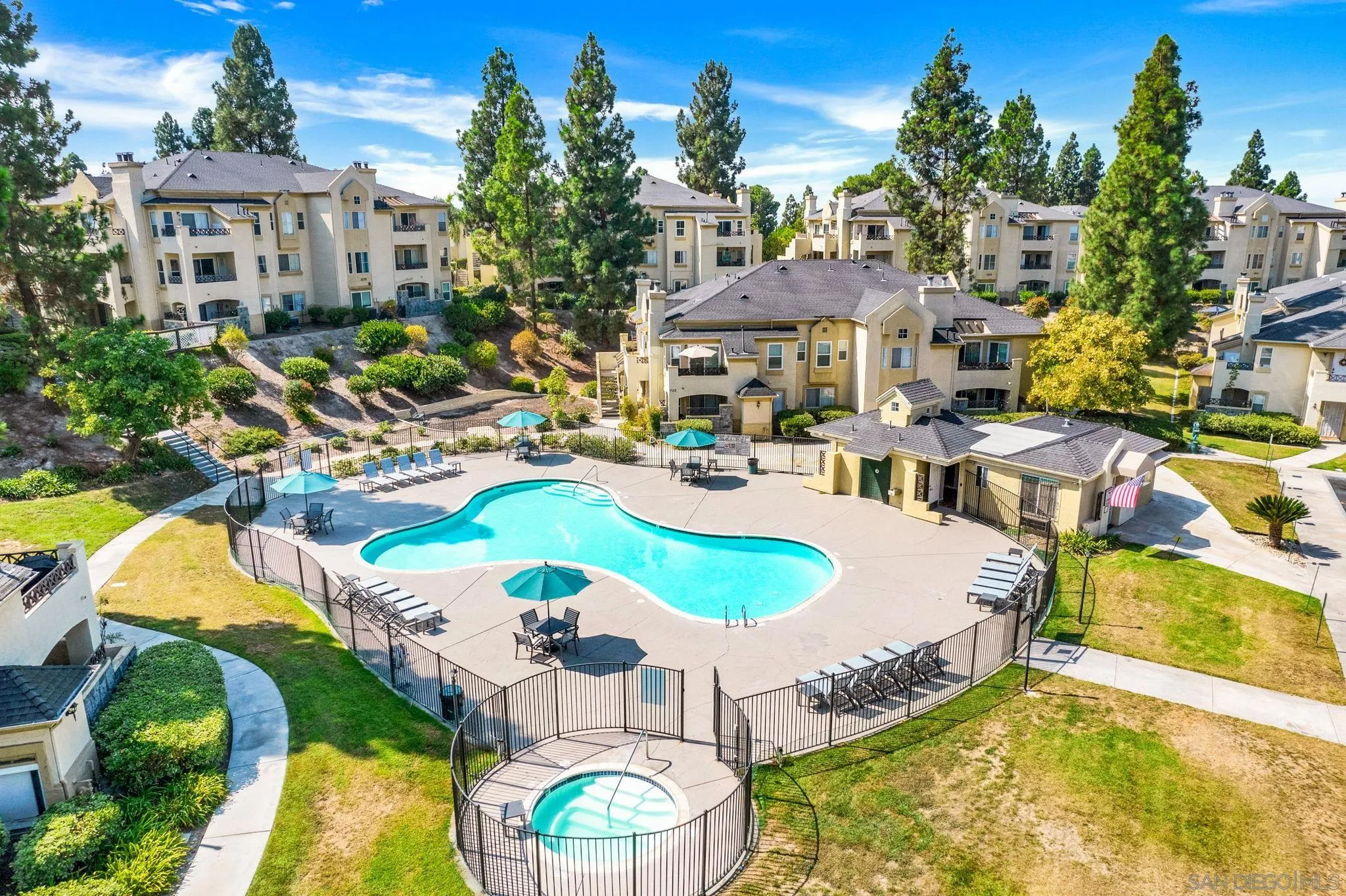 767 Brookstone Road, Unit 201 Chula Vista, CA 91913 - Photo 47 of 56 an aerial view of a house with swimming pool and outdoor seating