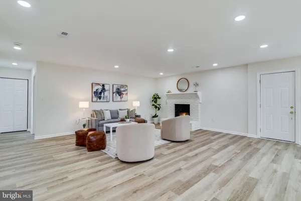 a living room with furniture