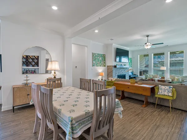 an aerial view of a houses with a lake view