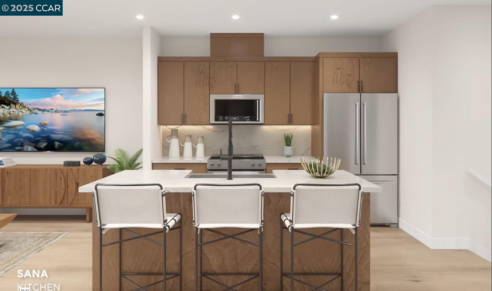 a kitchen with a dining table and chairs