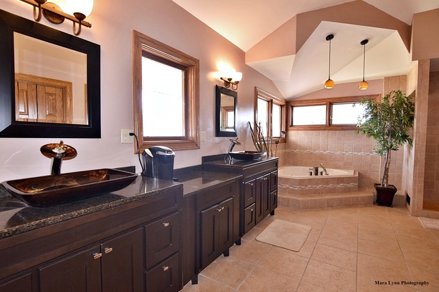 32W546 Rochefort Lane Wayne, IL 60184 - Photo 11 of 25 a spacious bathroom with a double vanity sink and a large mirror