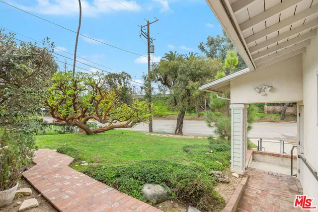 a view of a backyard