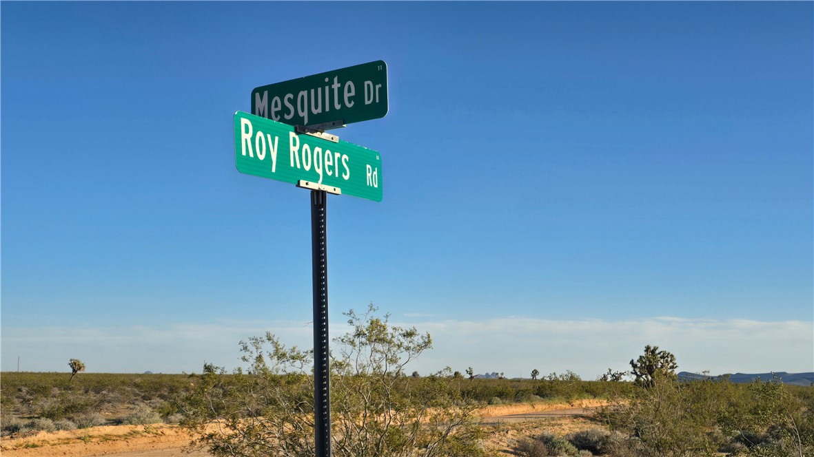 21688 South Roy Rogers Road Yucca, AZ 86438 - Photo 31 of 36 a street sign on a pole next to a road