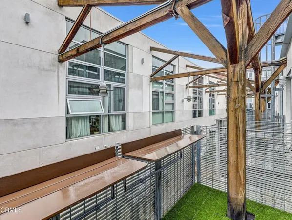 a balcony with city view
