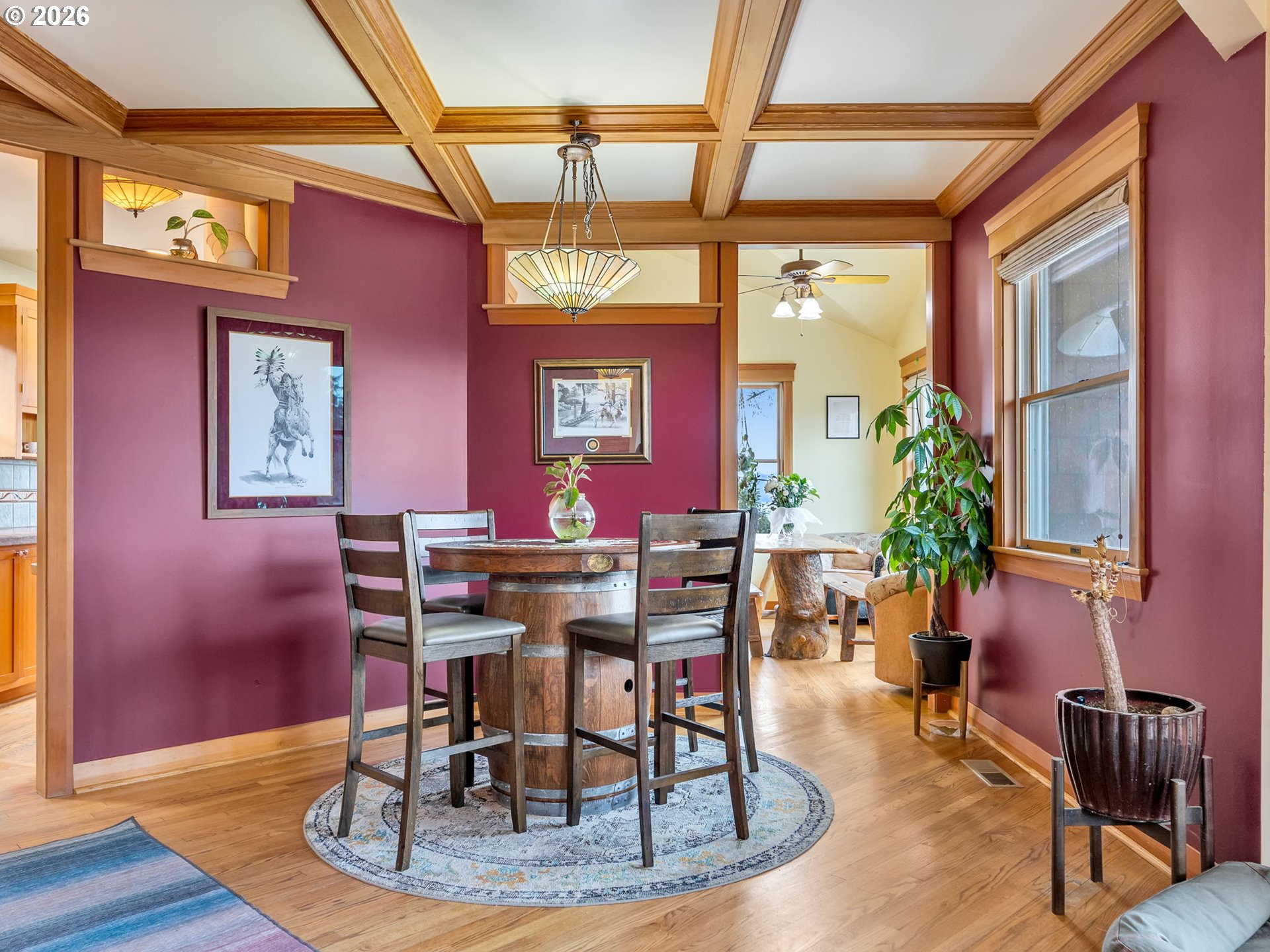 409 2nd Street Astoria, OR 97103 - Photo 18 of 45 a view of a dining room with furniture window and wooden floor