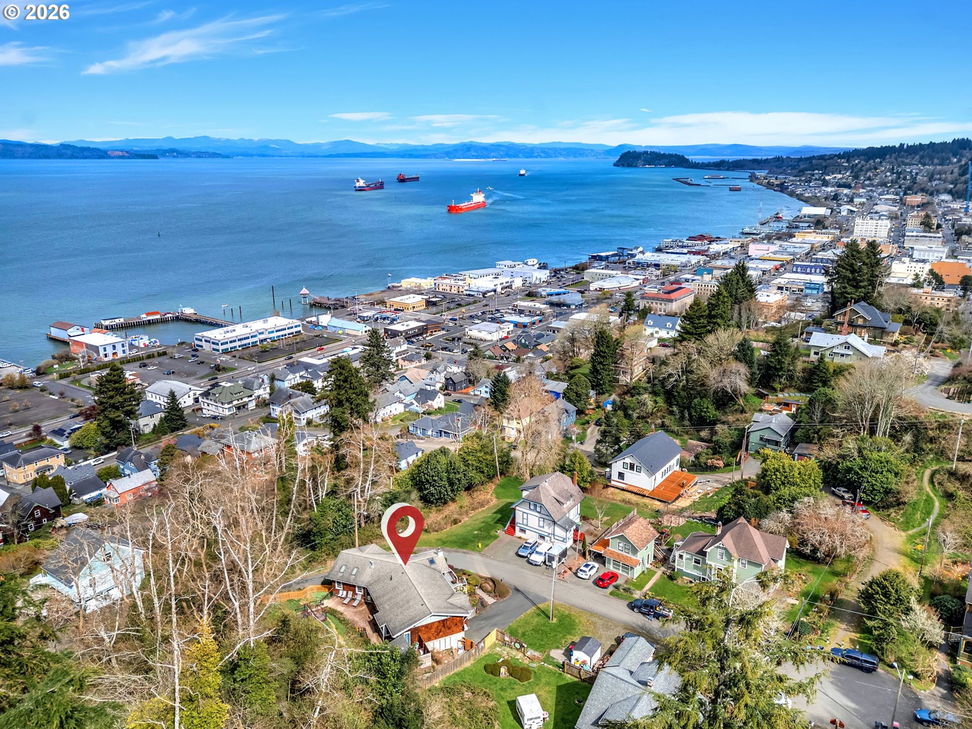 409 2nd Street Astoria, OR 97103 - Photo 37 of 45 an aerial view of beach and ocean