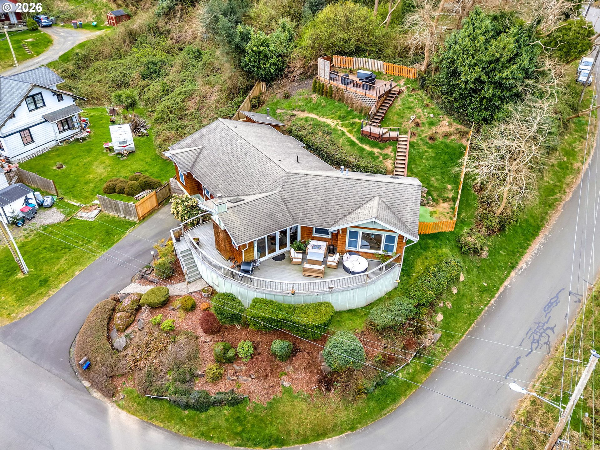409 2nd Street Astoria, OR 97103 - Photo 40 of 45 an aerial view of a house with outdoor space