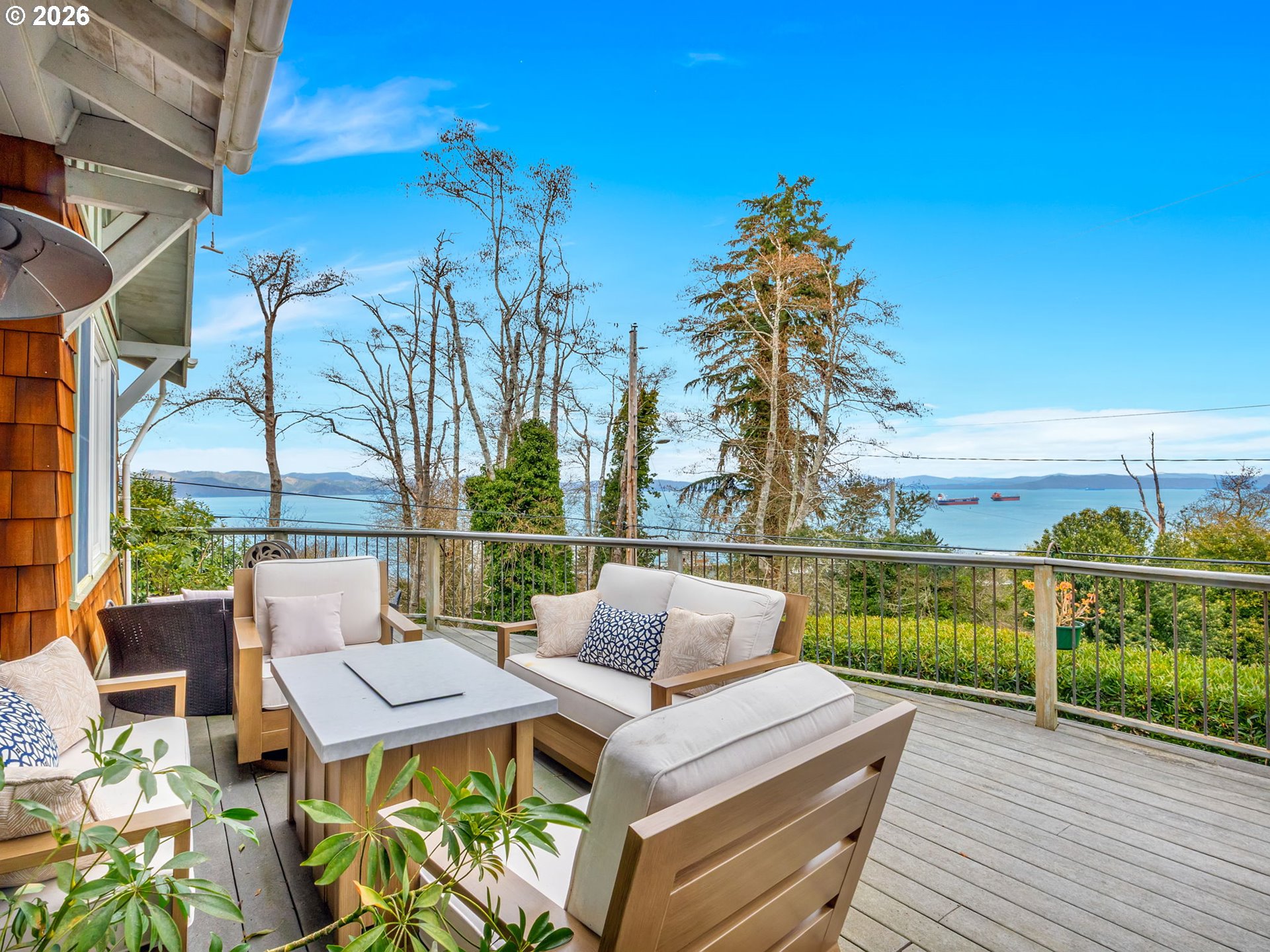 409 2nd Street Astoria, OR 97103 - Photo 44 of 45 a view of balcony with seating space and barbeque oven