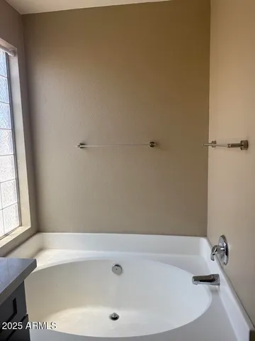 a bathroom with a tub