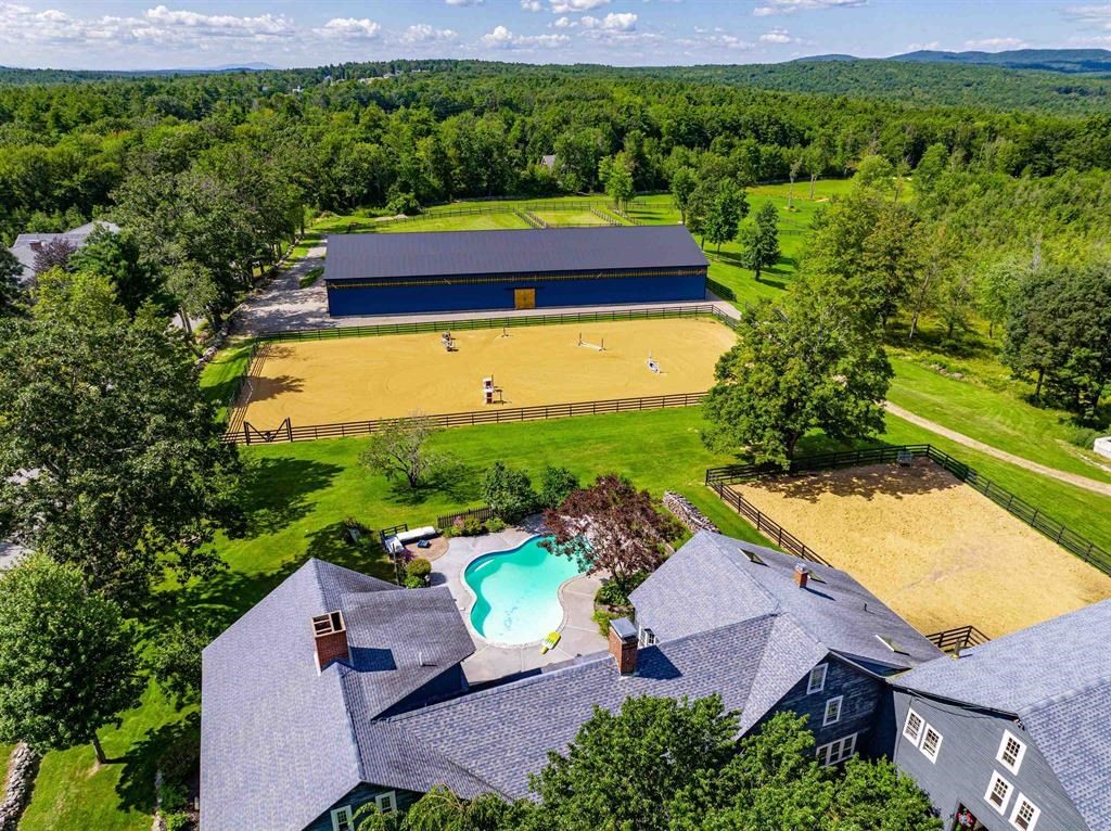 145 S Road Deerfield, NH 03037 - Photo 3 of 40 an aerial view of a house with a swimming pool yard and outdoor seating