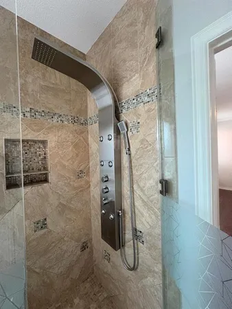 a bathroom with a shower