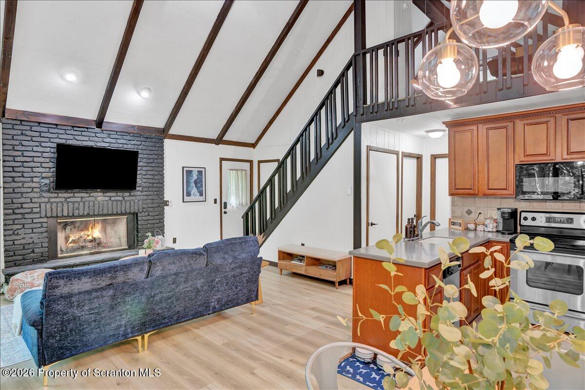 58 Sheffick Road Gouldsboro, PA 18424 - Photo 41 of 44 a living room with furniture and a flat screen tv