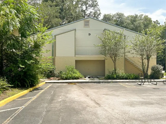 a view of a building with a street