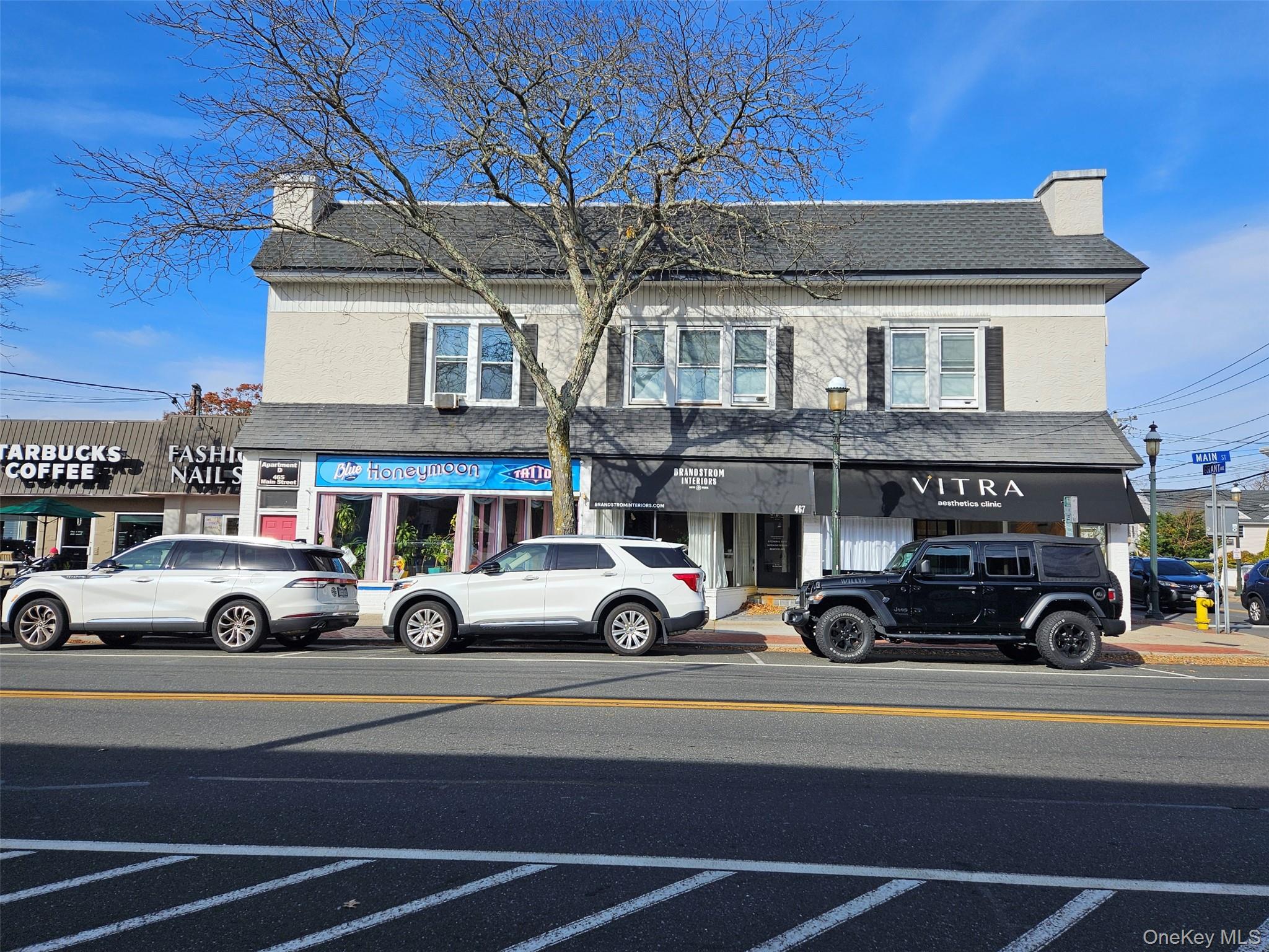 a car parked in front of a building