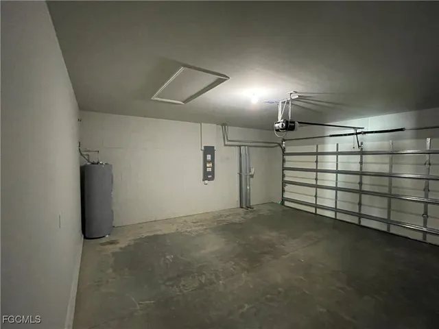 a view of a garage