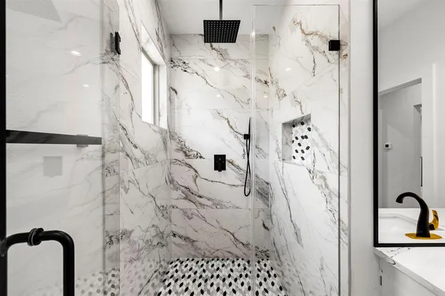 a bathroom with a shower