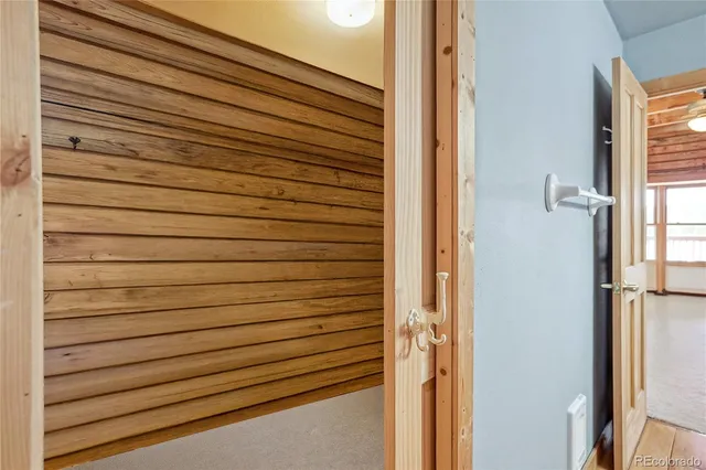 a view of a two room with a window