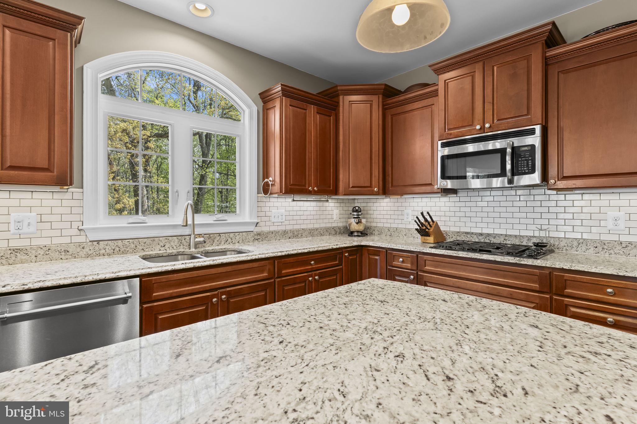 1905 Resting Ridge Lane Prince Frederick, MD 20678 - Photo 18 of 91 a kitchen with granite countertop a stove a sink and a microwave