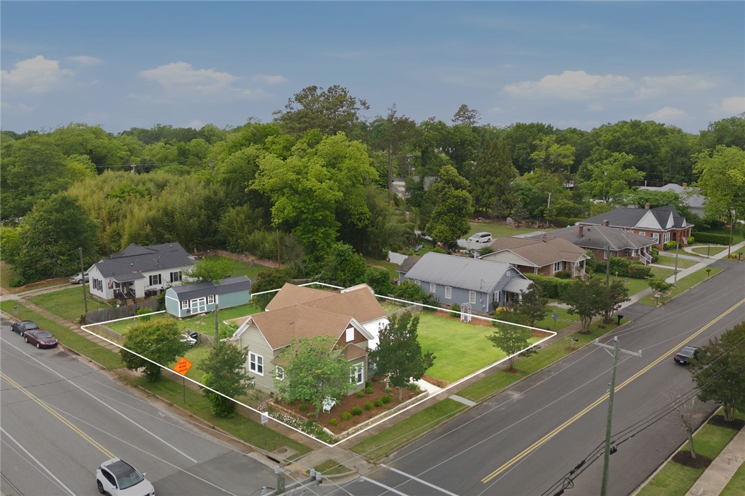 314 South Fairplay Street Seneca, SC 29678 - Photo 43 of 50 This aerial view showcases a charming property with ample green space in a serene neighborhood.