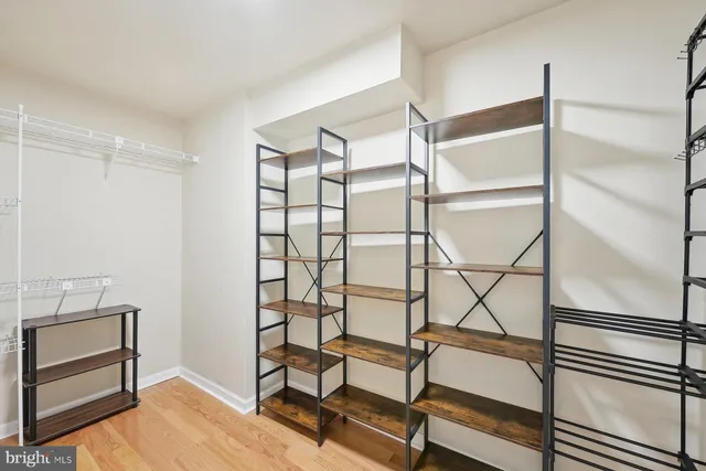 a view of entryway with wooden floor