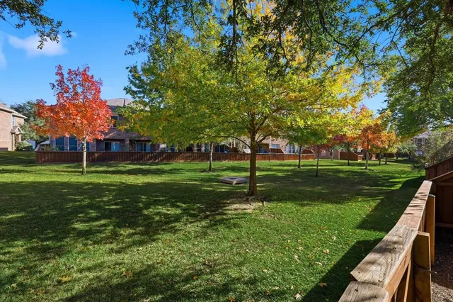 a view of a park with tree s
