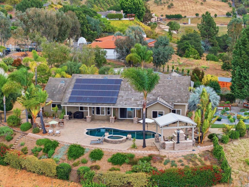 1655 Colina Vista Fallbrook, CA 92028 - Photo 60 of 63 an aerial view of a house with swimming pool patio and outdoor seating