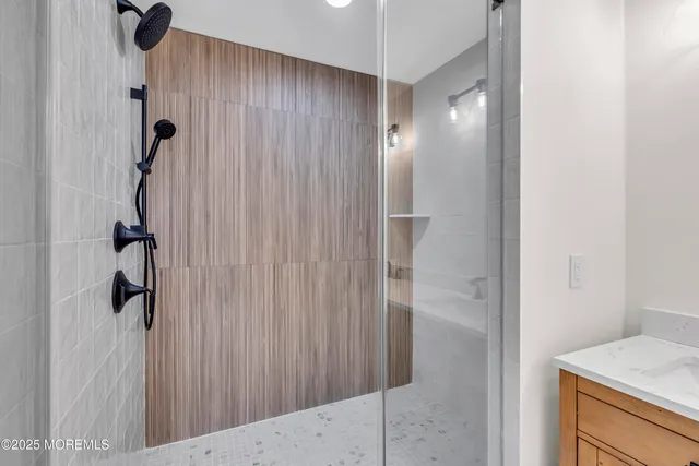 a bathroom with a shower