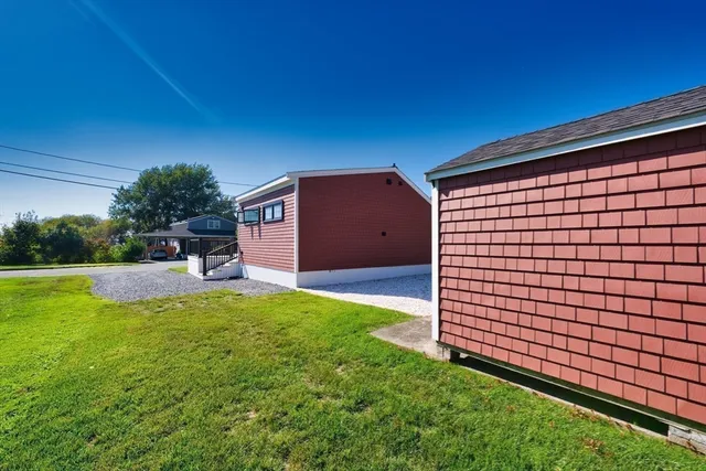 a view of a backyard with a garden