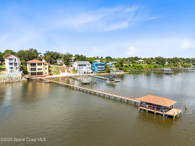a view of a lake with boats