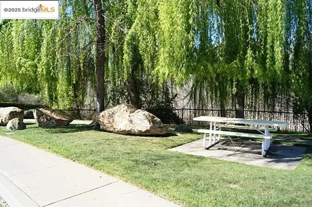 a view of a balcony with a swing