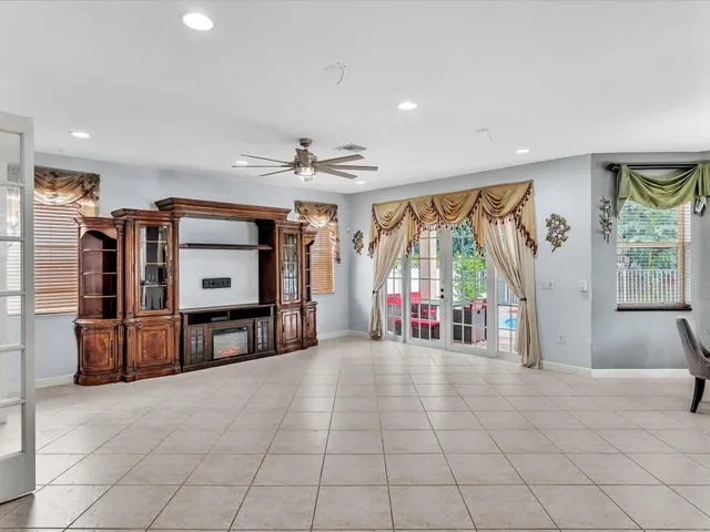 a view of a park with slide